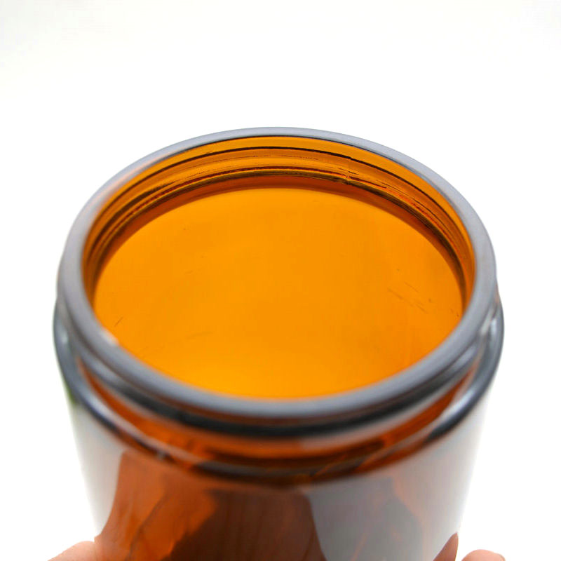 Factory Supplier 250ml Amber Round Shaped Empty Glass Candle Jars With Aluminium Lid