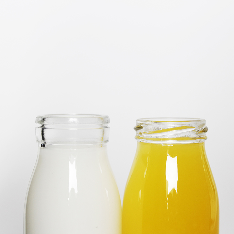 Factory Supply 200ml 250ml 500ml Glass Bottle For Milk Juice With Metal Caps