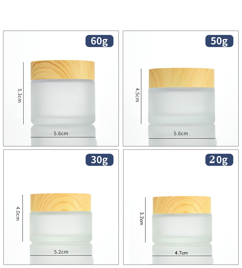 Factory Supply 50g Cream Wooden Cap Bottle Cosmetics Bottle Skin Care Bottles
