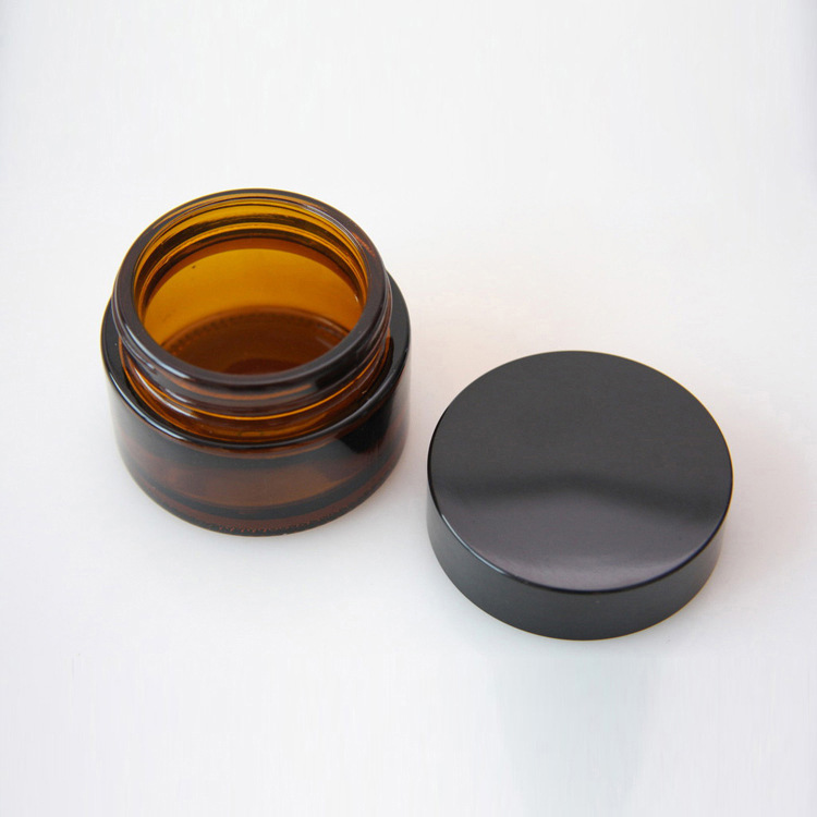 Factory Supply Cosmetic Packaging 50g Skin Care Amber Glass Cream Jar