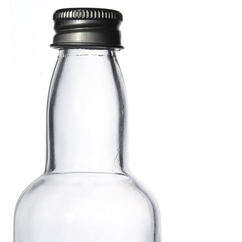 Factory Supply Customize Aluminum Cap Clear 100ml Glass Bottle for Liquor