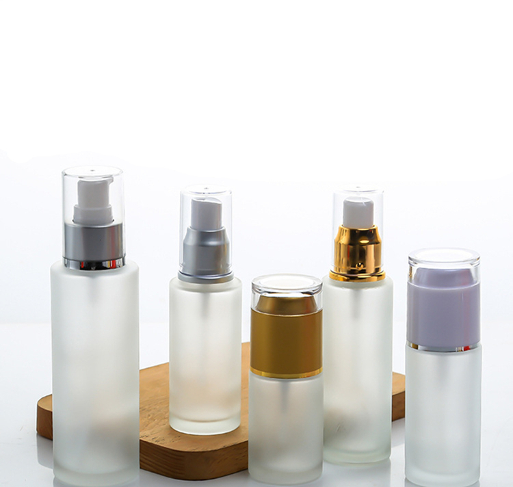 Factory Supply Frosted Pump Spray Cosmetic Lotion Glass Bottles 20ml 30ml 40ml Perfume PUMP Sprayer Personal Care Clear, Frosted