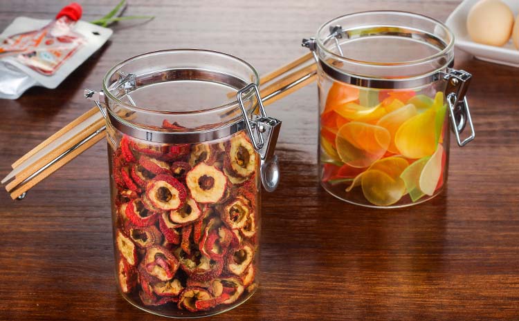 Factory Supply High Borosilicate Glass Jars With Bamboo Lids Sealed Glass Containers Customized Food Canisters For Tea Nuts