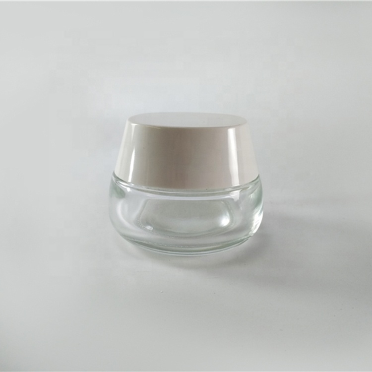 Factory Supply Transparent Containers Cosmetic Packaging Empty 60ml Glass Jar For Eye Cream