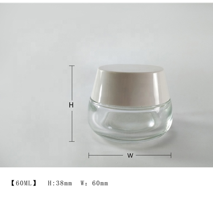 Factory Supply Transparent Containers Cosmetic Packaging Empty 60ml Glass Jar For Eye Cream