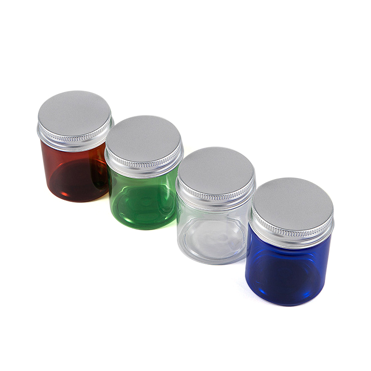 Factory Supply easy to use round amber glass Beauty pet plastic jar with lid 15g 30g 50g