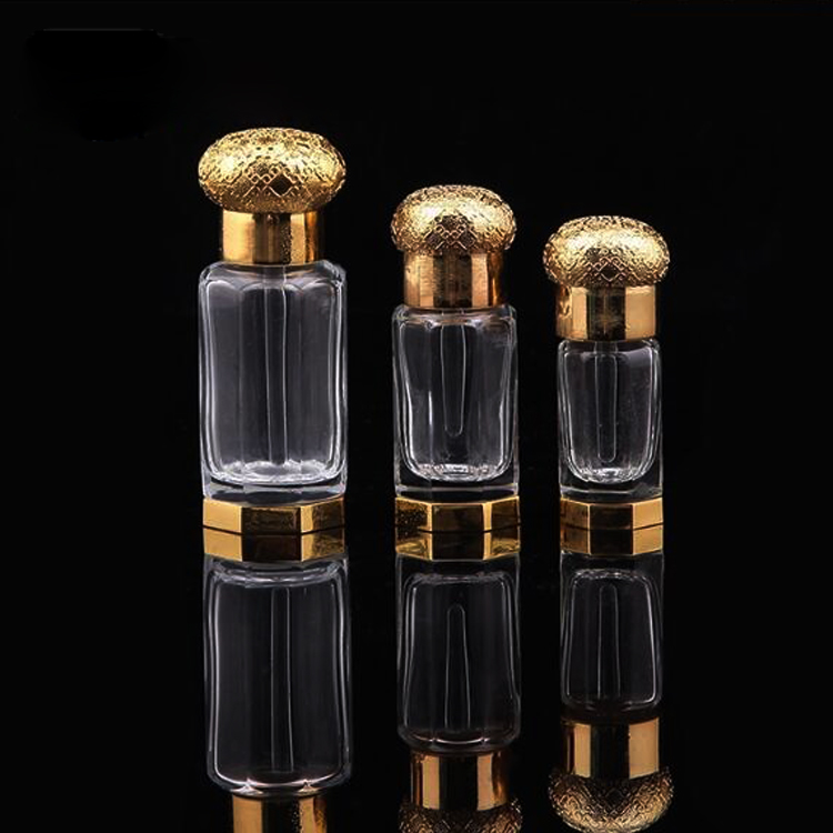 Factory Wholesale 3ml 6ml 12ml Attar Crystal Glass Essential Oil Bottles Empty Perfume Bottles