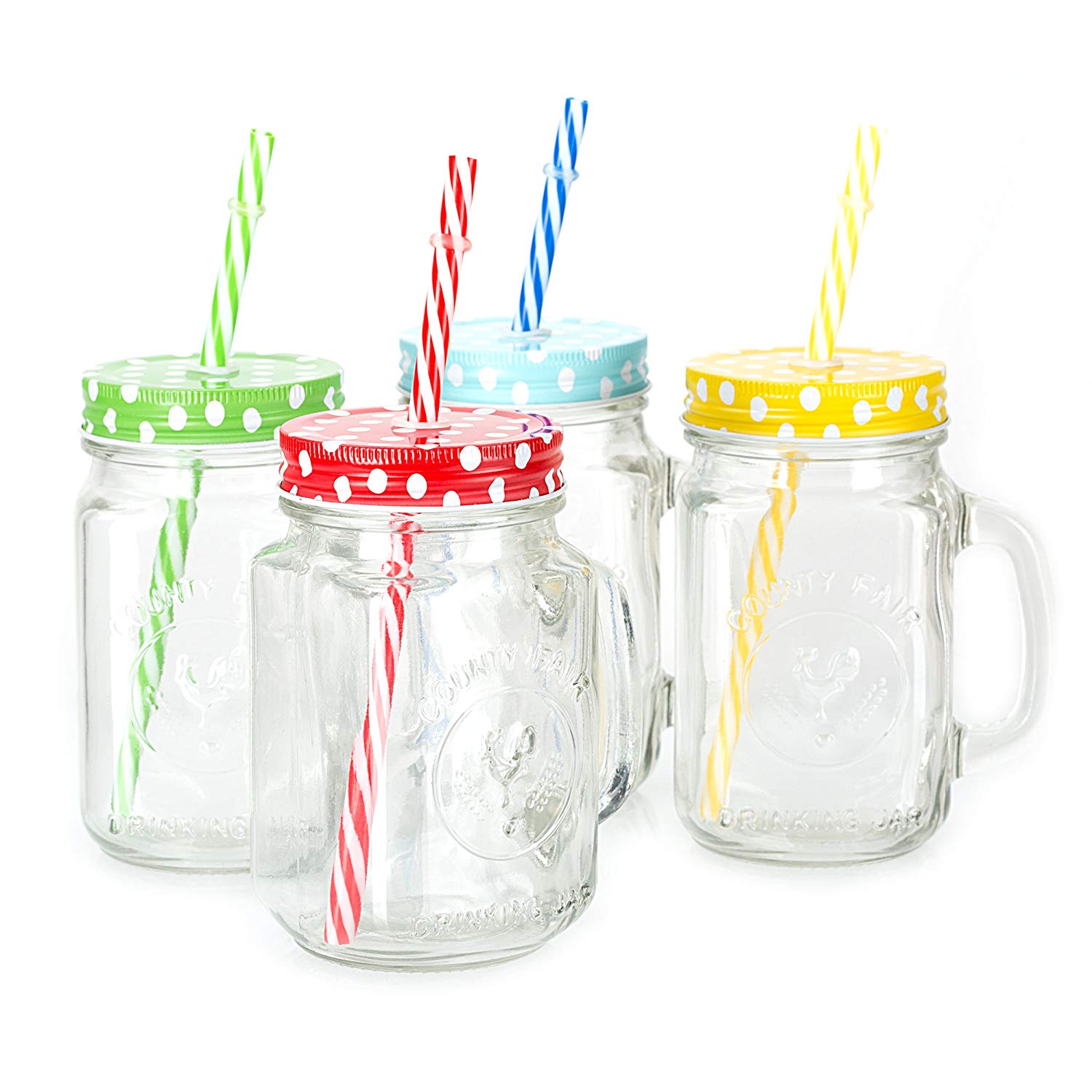 Factory Wholesale 480ml 16oz Beverage Creative Juice Drinking Glass Mason Jar Drinking Jar With Straw Lid
