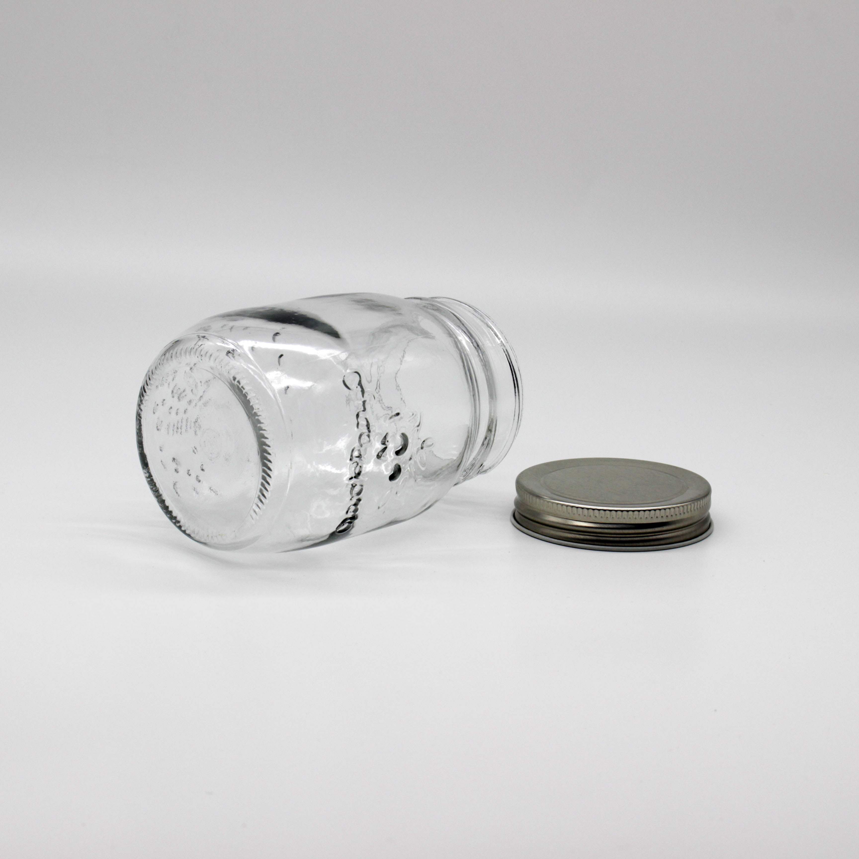 Factory Wholesale Food Safe Glass Jar embossment style
