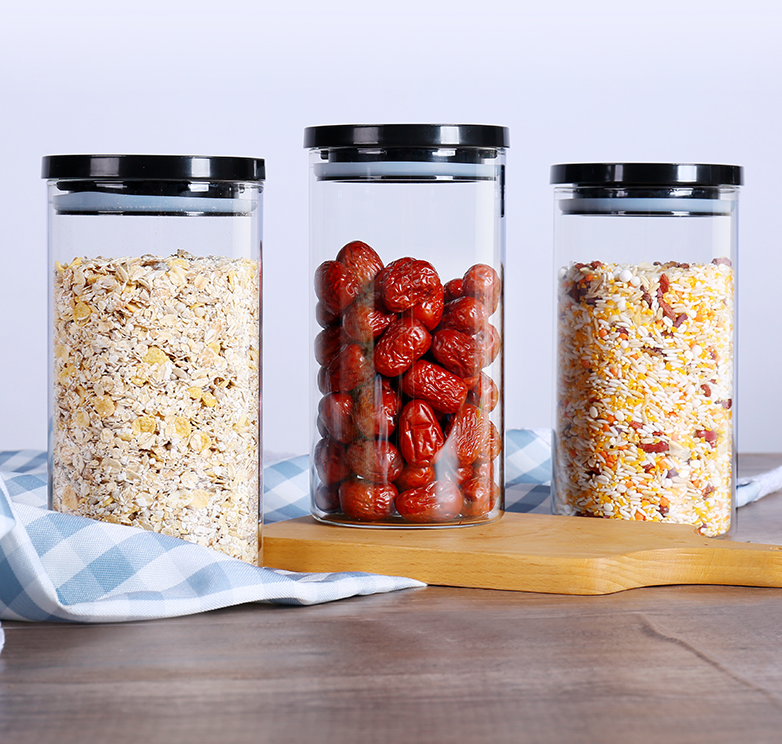 Factory Wholesale High Borosilicate Glass Storage Hermetic Jar With Lid For Tea Grains Coffee Candy Sugar Pasta And More