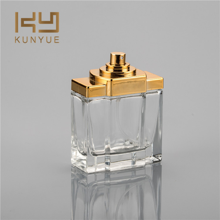 Factory Wholesale High Quality Design 100 ml Empty Spray Glass Perfume Bottle with Metal Cap