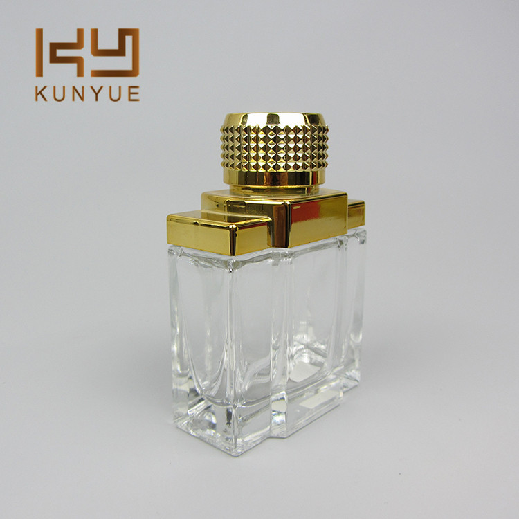 Factory Wholesale High Quality Design 100 ml Empty Spray Glass Perfume Bottle with Metal Cap