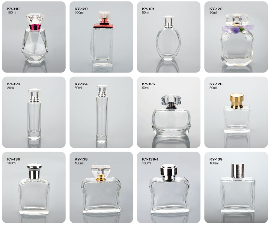 Factory Wholesale High Quality Design 100 ml Empty Spray Glass Perfume Bottle with Metal Cap