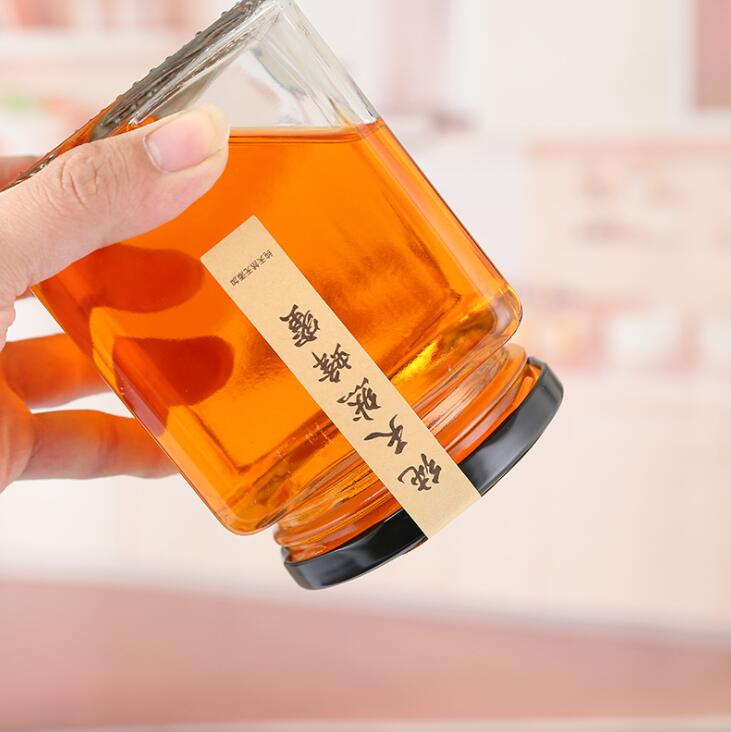 Factory Wholesale Square pickles glass honey bottle 280ml 380ml sealed jar square bottle custom