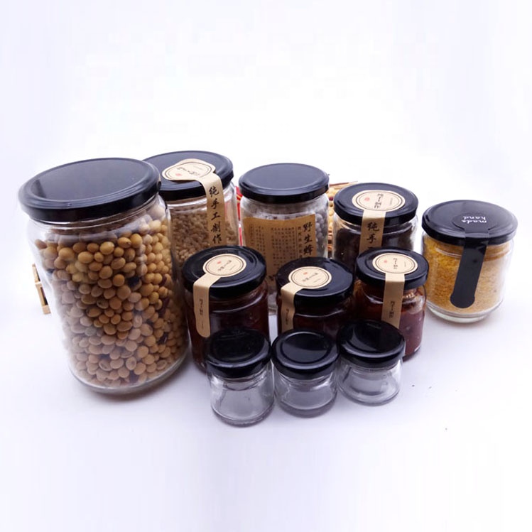 Factory Wholesale Transparent Round Honey Jam Glass Bottle And Jar With Lid