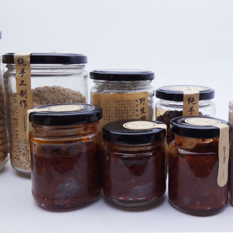 Factory Wholesale Transparent Round Honey Jam Glass Bottle And Jar With Lid