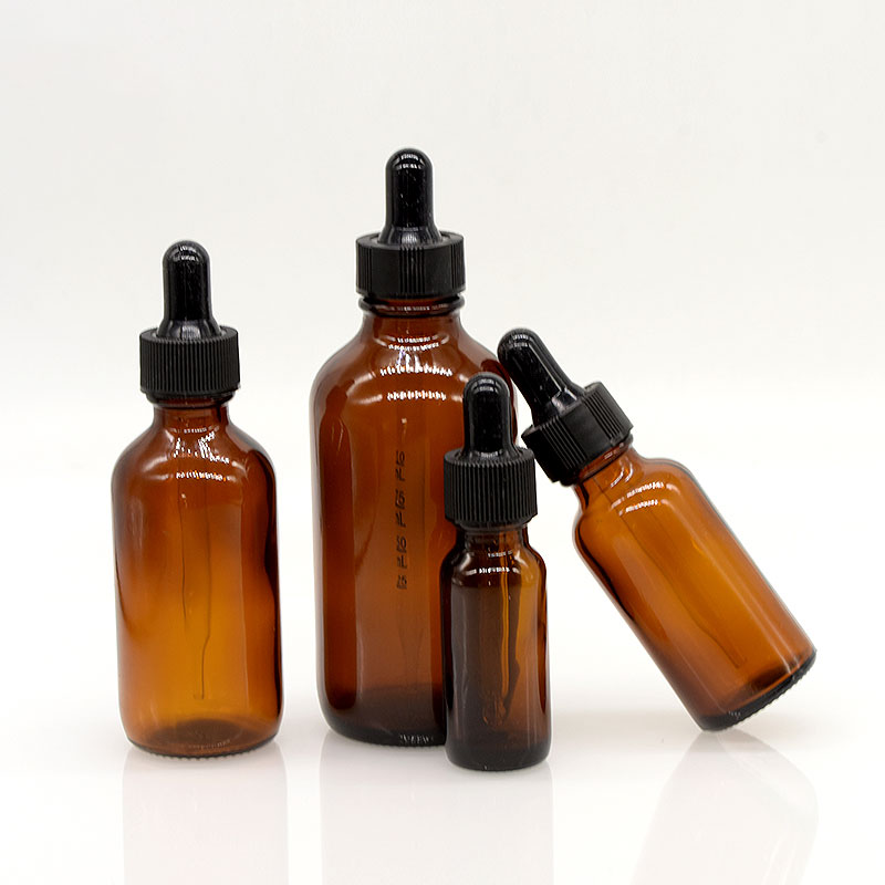 Factory Wholesale clear blue amber green 15ml 30ml 60ml 120ml boston round glass dropper bottle