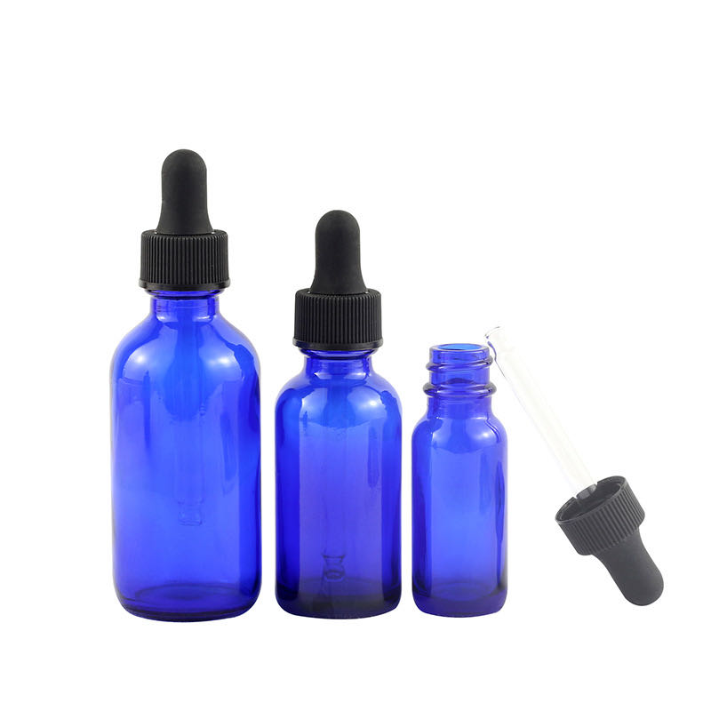 Factory Wholesale clear blue amber green 15ml 30ml 60ml 120ml boston round glass dropper bottle