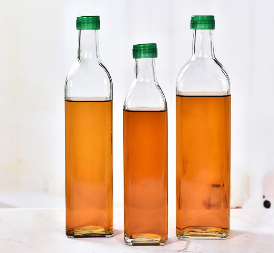 Factory clear Marasca/Square Olive Oil Glass Bottle for Sale