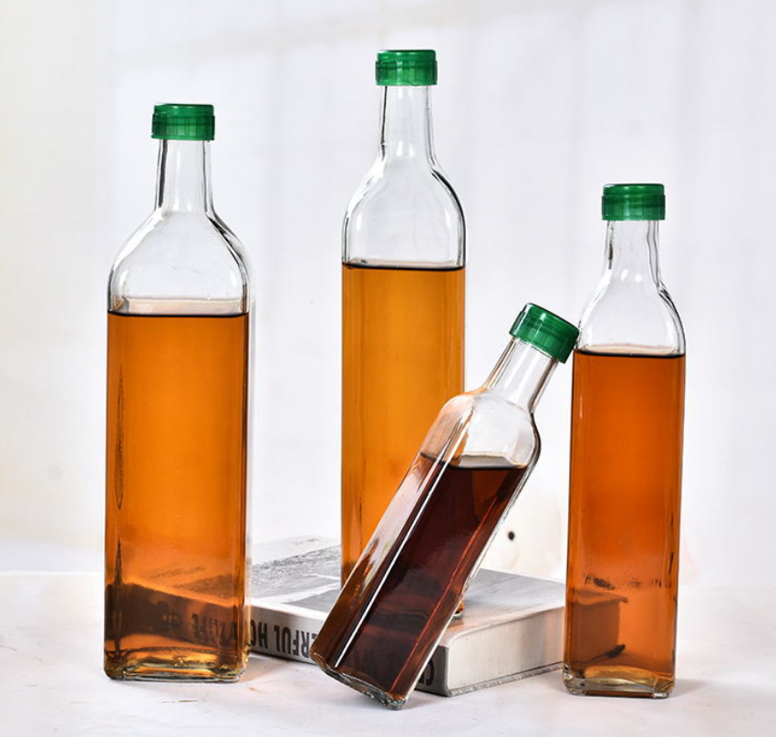Factory clear Marasca/Square Olive Oil Glass Bottle for Sale