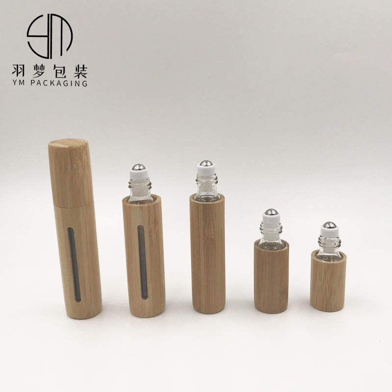 Factory cosmetic packaging 3ML 5ML 10ML essential oil bottle roll on glass bottle 10ml with steel roller ball.
