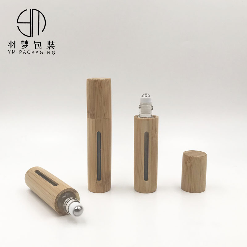 Factory cosmetic packaging 3ML 5ML 10ML essential oil bottle roll on glass bottle 10ml with steel roller ball.