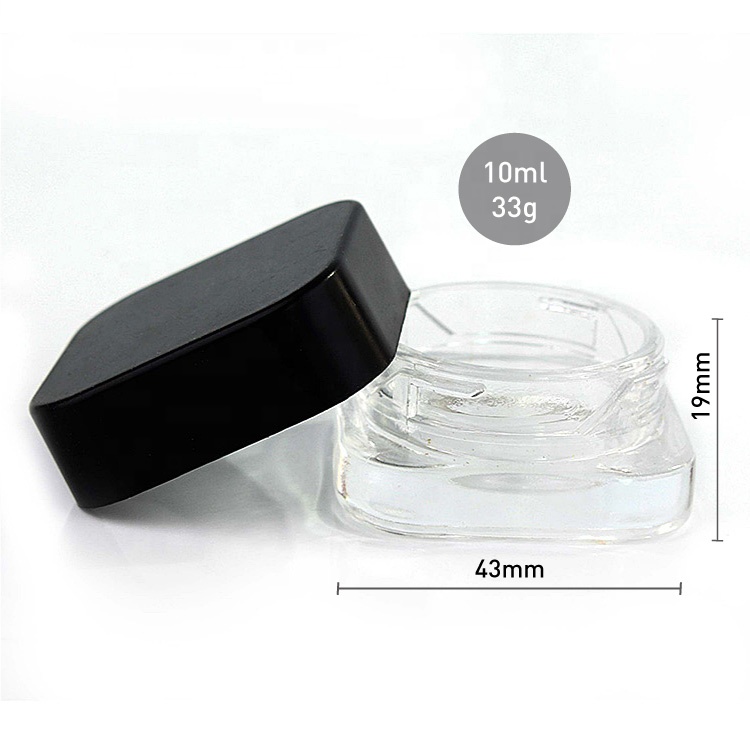 Factory custom 10g lip balm eye shadow empty container cosmetic cream jar with black lid