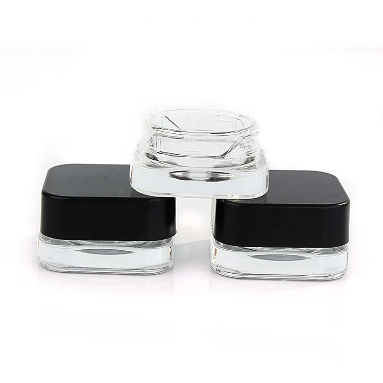 Factory custom 10g lip balm eye shadow empty container cosmetic cream jar with black lid