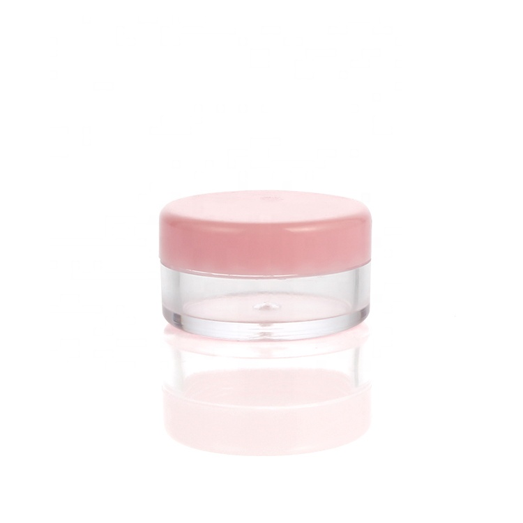 Factory custom Cosmetic packaging Clear Pink plastic jars for  lip balm, eye cream, cosmetics and more