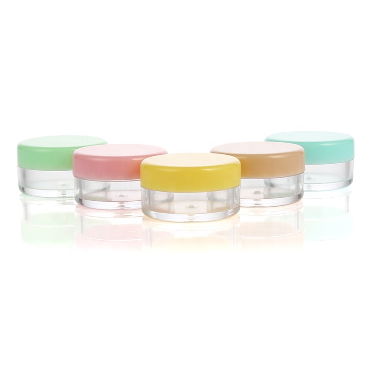 Factory custom Cosmetic packaging Clear Pink plastic jars for lip balm, eye cream, cosmetics and more