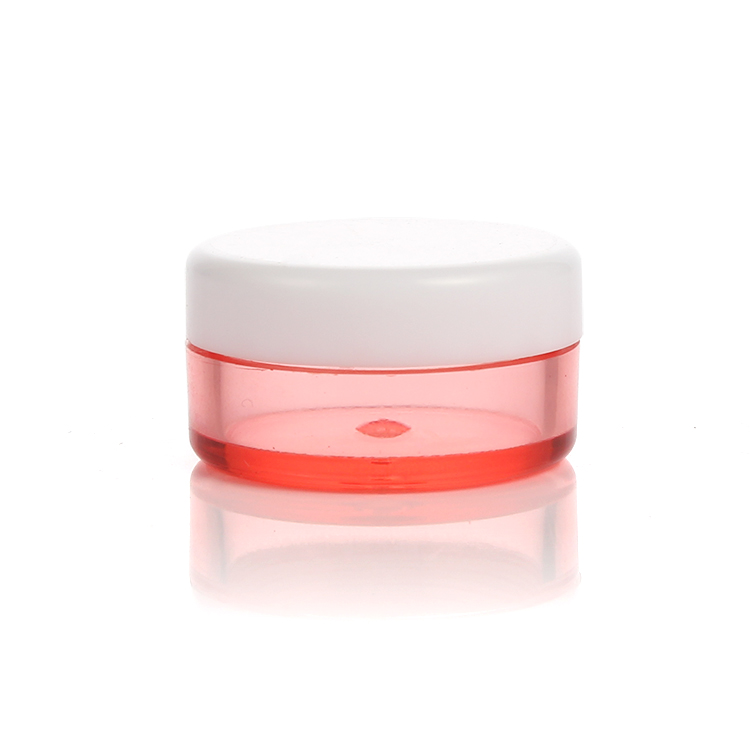 Factory custom Cosmetic packaging Clear Pink plastic jars for lip balm, eye cream, cosmetics and more