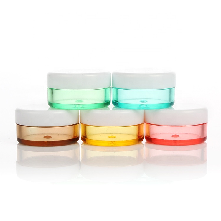 Factory custom Cosmetic packaging Clear Pink plastic jars for lip balm, eye cream, cosmetics and more