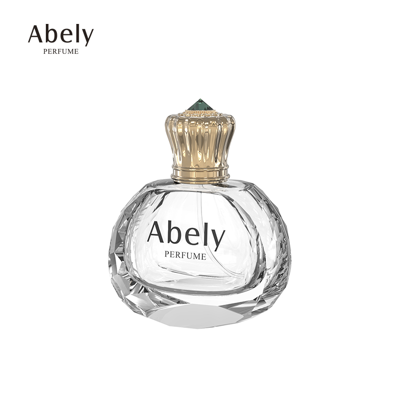 Factory custom design round empty clear luxury glass spray perfume bottle 50ml 60ml 100ml