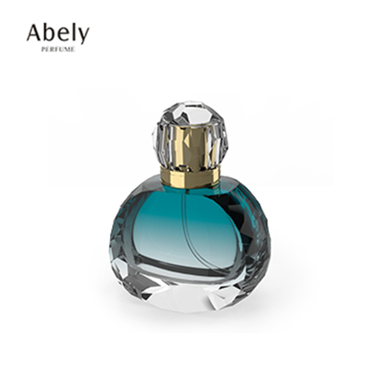 Factory custom design round empty clear luxury glass spray perfume bottle 50ml 60ml 100ml