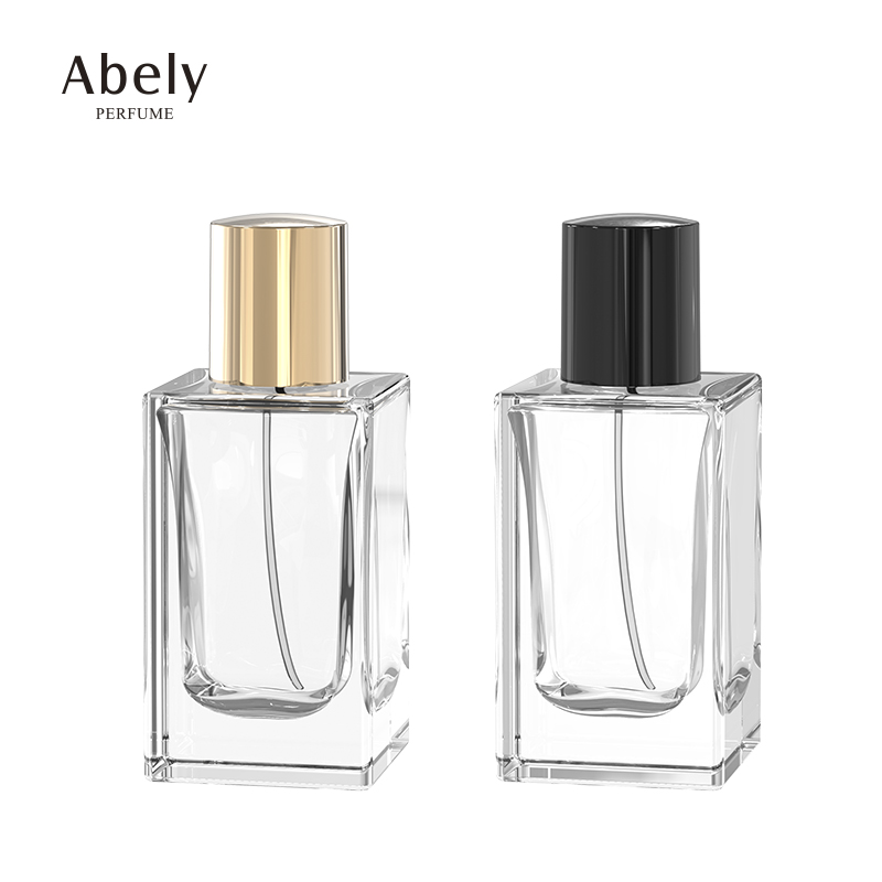 Factory custom personalised 50ml 100ml perfume bottles bulk clear empty rectangular perfume glass bottles