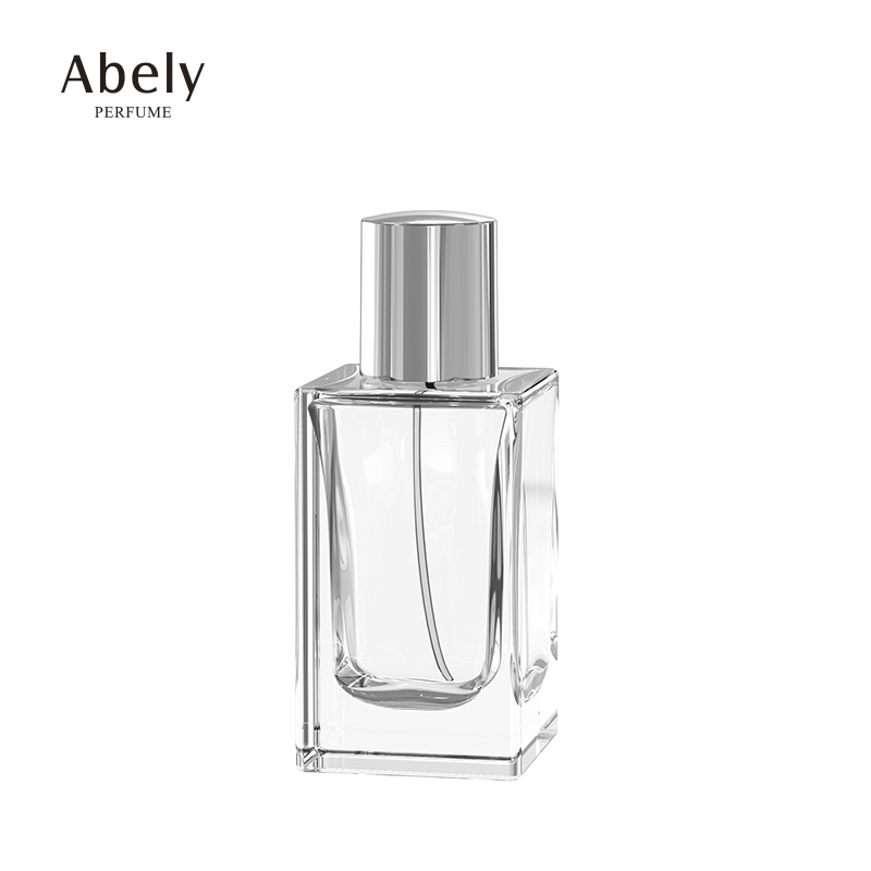 Factory custom personalised 50ml 100ml perfume bottles bulk clear empty rectangular perfume glass bottles