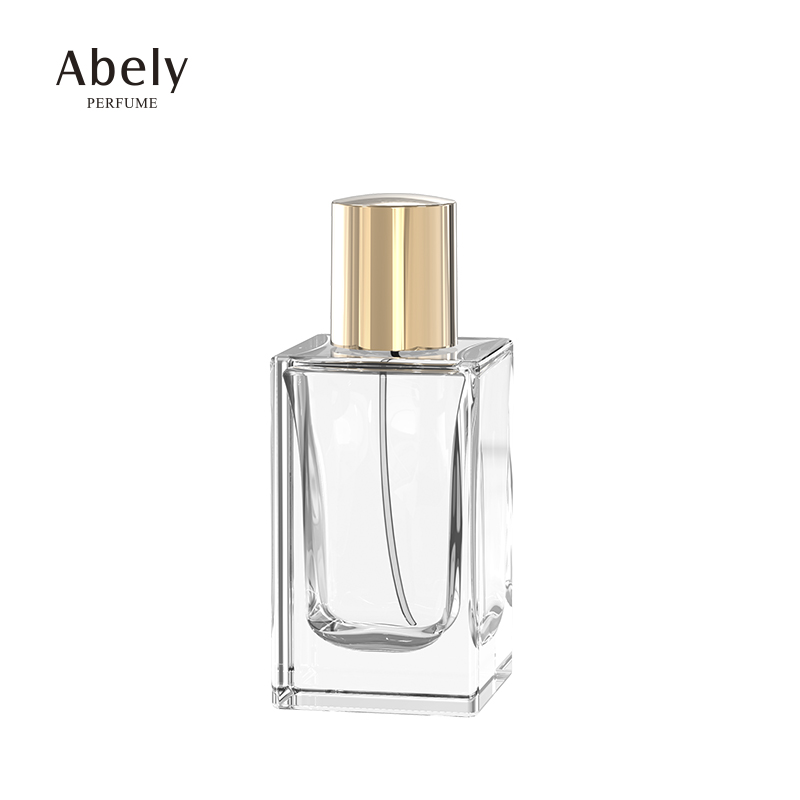 Factory custom personalised 50ml 100ml perfume bottles bulk clear empty rectangular perfume glass bottles