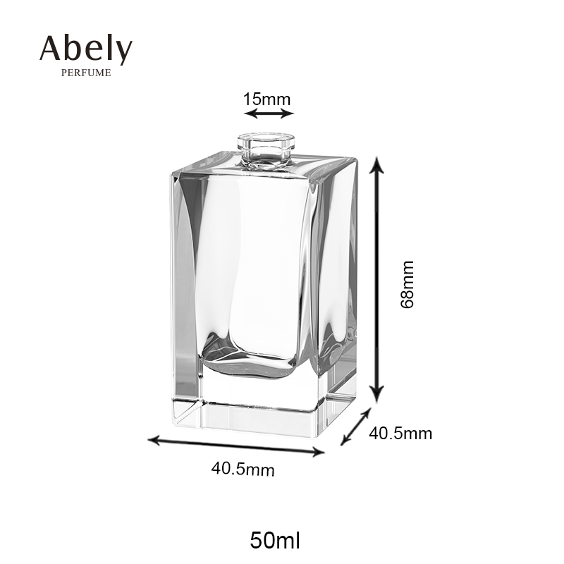 Factory custom personalised 50ml 100ml perfume bottles bulk clear empty rectangular perfume glass bottles