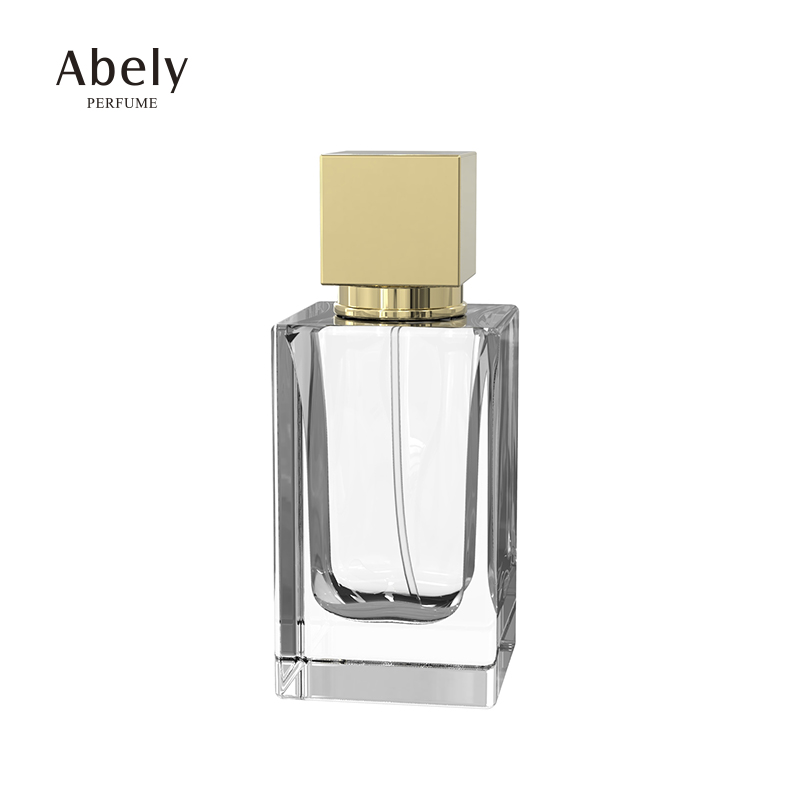 Factory custom personalised 50ml 100ml perfume bottles bulk clear empty rectangular perfume glass bottles