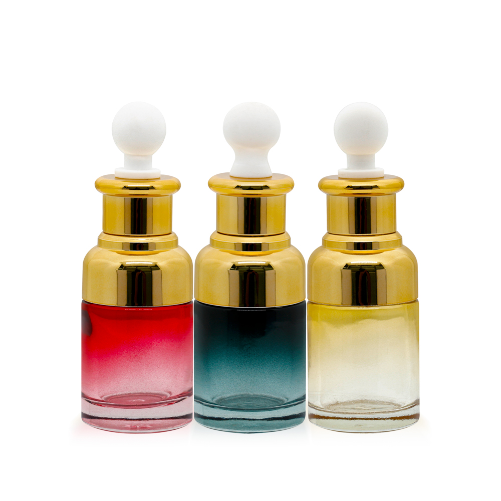 Factory custom10ml 50ml 60 ml color essential oil glass bottle with dropper