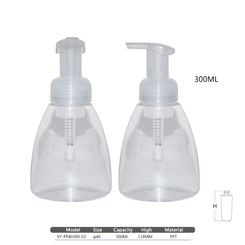 Factory direct 300ml foam pump bottle transparent pet plastic bottle
