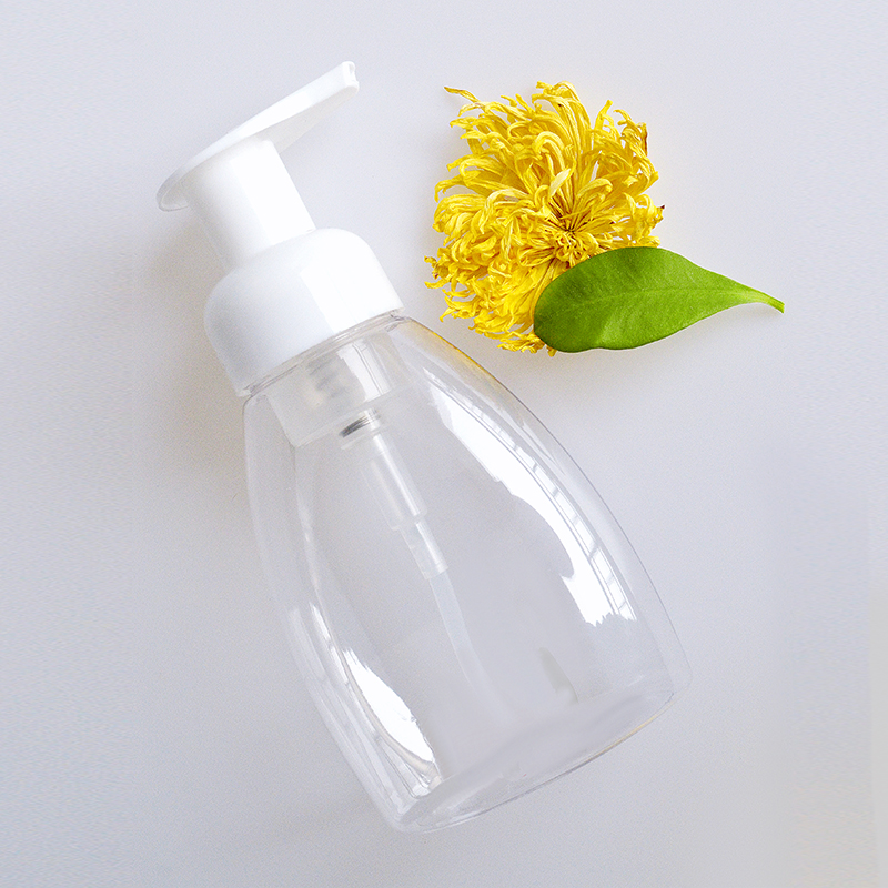 Factory direct 300ml foam pump bottle transparent pet plastic bottle