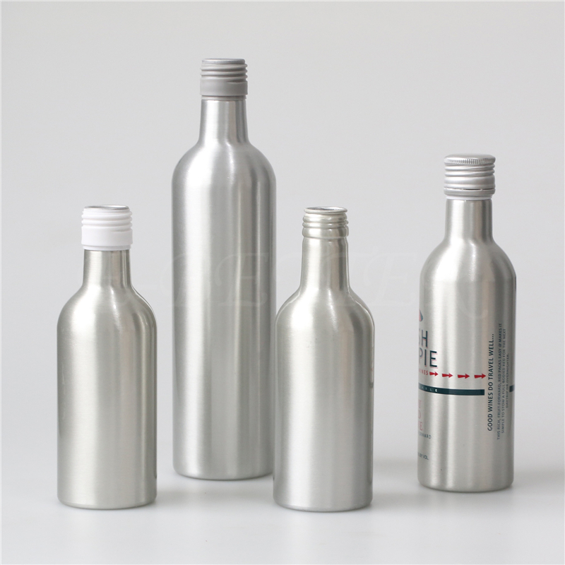 Factory direct 350ml 500ml 750ml red aluinum wine bottle with long neck