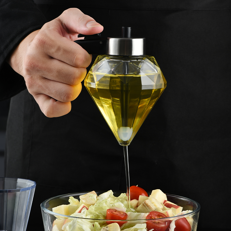 Factory direct 400ml kitchen olive cooking filter diamond oil pot