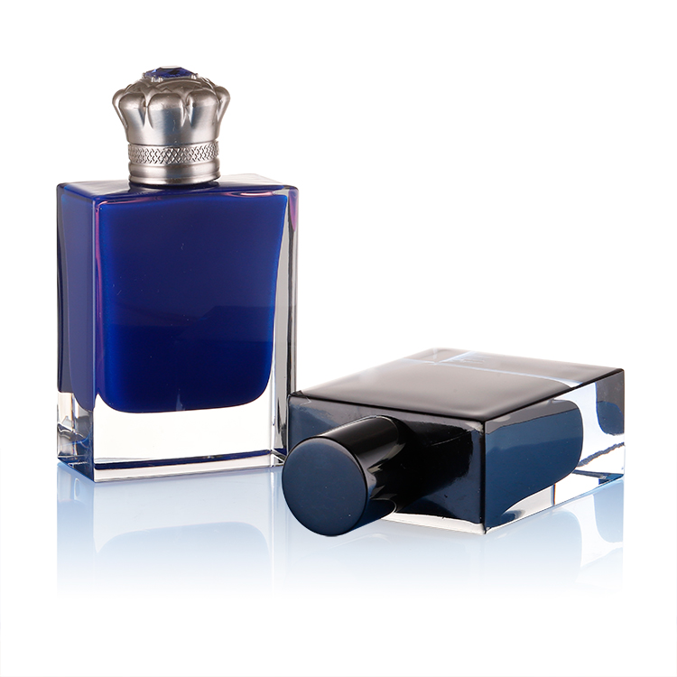 Factory direct 50ml perfume spray 50ml with cap Black square glass bottle