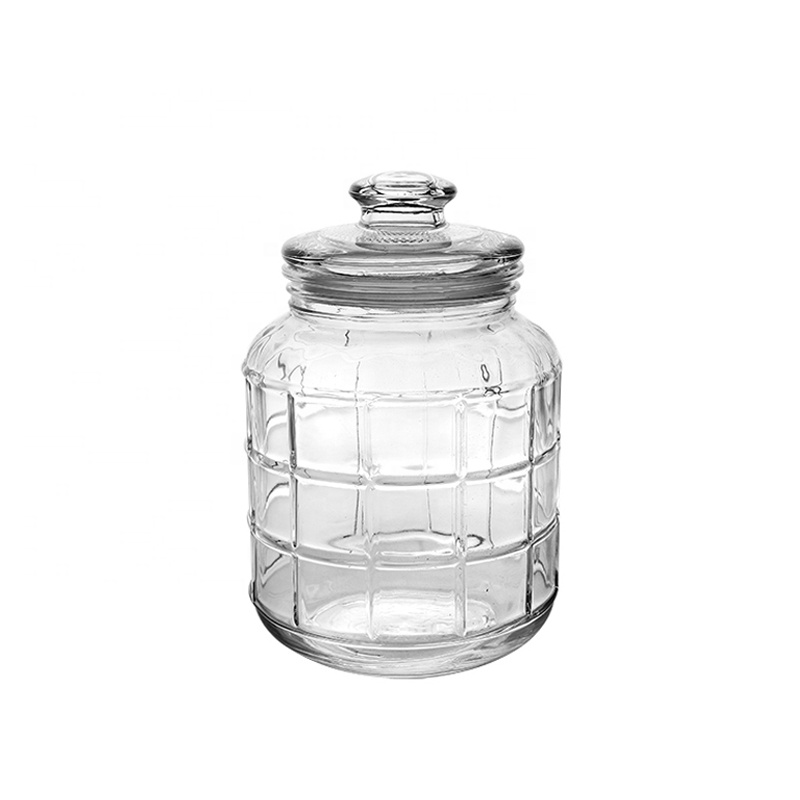 Factory direct in stock multi sizes 500ML 1L 1.5L 2L 3L clear glass storage jar for food with glass lid