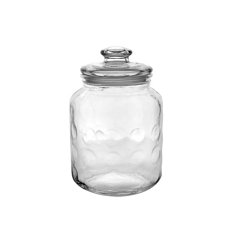 Factory direct in stock multi sizes 500ML 1L 1.5L 2L 3L clear glass storage jar for food with glass lid