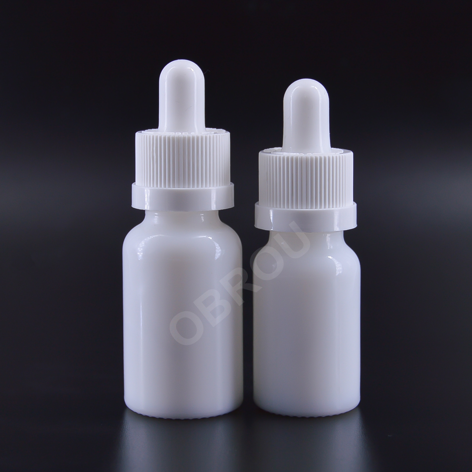 Factory direct price 30ml 60ml 120ml boston milk white glass dropper bottle with childproof cap