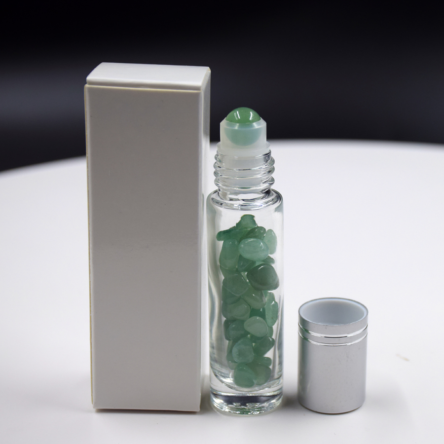 Factory direct sale 10ml essential oil roller bottle 100% natural crystal gemstone roller bottle