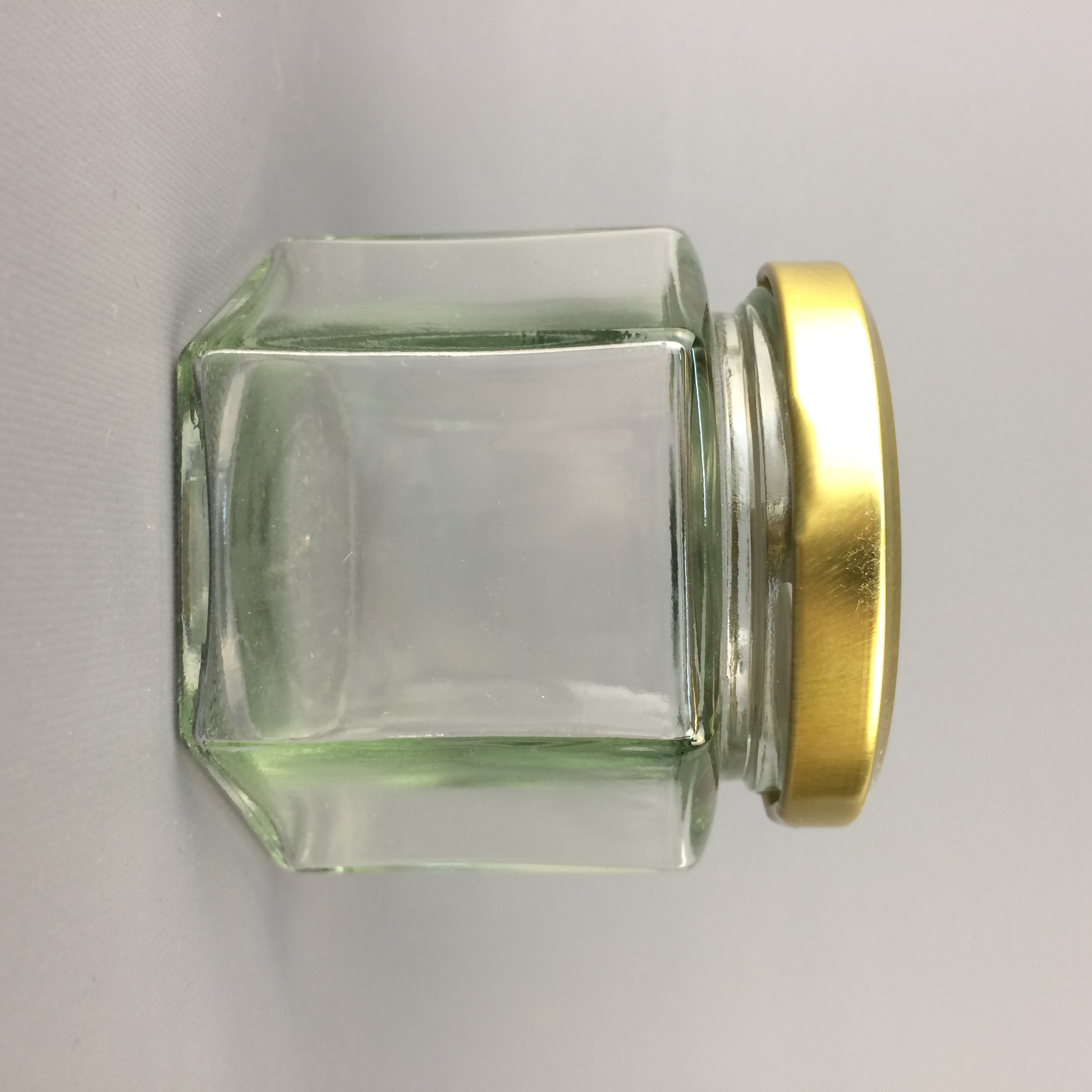 Factory direct sale 140ml hexagon glass jar glass candle jar with metal lid